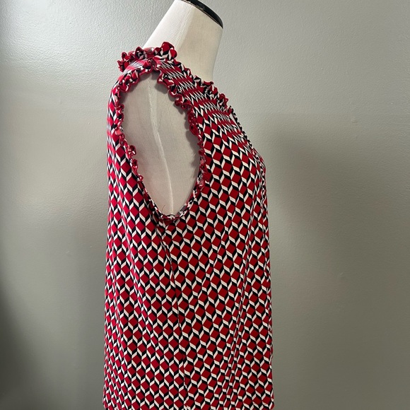Tommy Hilfiger women’s size large, sleeveless,‎ geometric, print, blouse - Picture 5 of 12